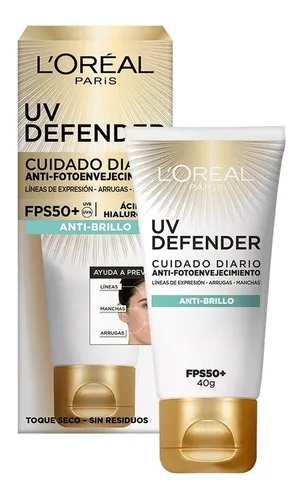 LOREAL PROTECTOR SOLAR FACIAL UV DEFENDER ANTI-BRILLO SPF 50 X 40 G.